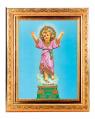  DIVINO NINO IN A FINE DETAILED SCROLL CARVINGS ANTIQUE GOLD FRAME 